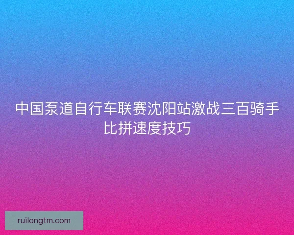 中国泵道自行车联赛沈阳站激战三百骑手比拼速度技巧
