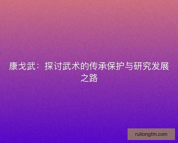 康戈武：探讨武术的传承保护与研究发展之路